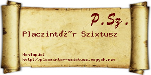 Placzintár Szixtusz névjegykártya